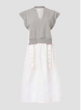 3.1 Phillip Lim combo tiered sweatshirt midi dress